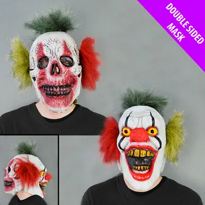 £9.99 • Buy Double Sided Zombie Clown Mask - Fancy Dress - Halloween Party Scary Costume