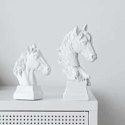 Horse Head Statue Resin Figurines Horse Decoration Craft Sculpture For Table TV • £10.60