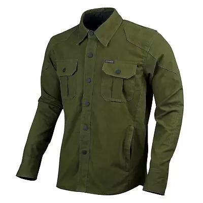 Mens Biker Motorcycle Shirt Water Resistant Jacket Made With Kevlar CE Armour • $67.81