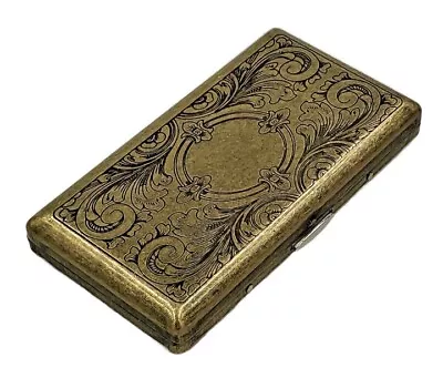 Victorian Style Cigarette Case Double Sided King & 100s Etched Pattern 4 X2  AB • $19.99