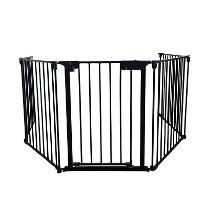 5 Panel Baby Pet Gate Safety Fireplace Playpen Adjustable Room Divider 82-304cm • £44.95