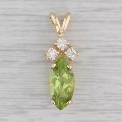 2.18ctw Marquise Peridot Diamond Pendant 14k Yellow Gold • $329.99