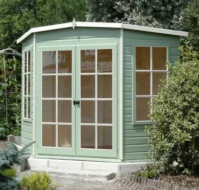 8x8 SUMMERHOUSE GARDEN SUN ROOM OFFICE SHIPLAP WOODEN DOUBLE DOOR OUTDOOR 8ft • £999.94