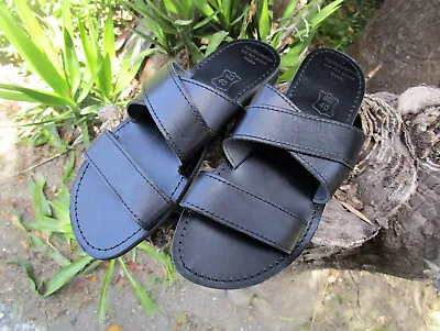 Men's Handmade Greek Leather Sandals Slide Sandals • $53