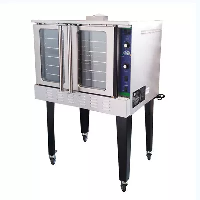 Glass Doors Single Deck Full Size Commercial Natural Gas Convection Oven ETL Cer • $3449.71