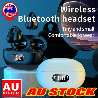 $24.93 • Buy Ear Clip On Bone Conduction Wireless Bluetooth 5.3 Earphones Sport Headphones AU