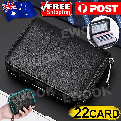 $7.25 • Buy RFID Blocking Mini Leather 22 Card Wallet Business Case Purse Credit Card Holder