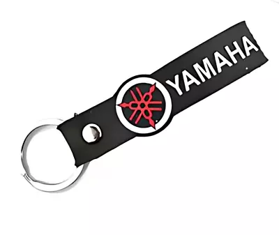 For Yamaha Keychain & Keyring Premium Black-Red Rubber Key Chain #B336 • $23.70