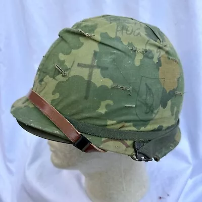 Original Vietnam War M-1 Helmet 173rd Airborne Drawn Cover Pop Art • £1125.99