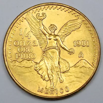 1981 Mexico Libertad Oro Puro 1/4 Onza Fine Gold Coin • $730