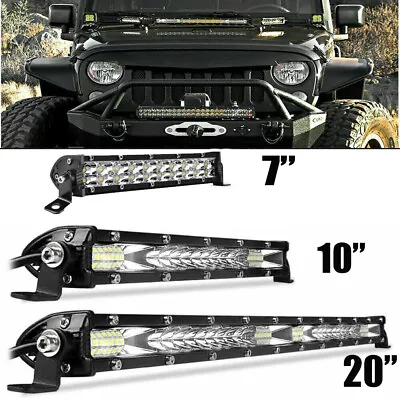 10/20  LED Light Bar Spot Flood Combo Work Lamp Slim Fog Driving Offroad SUV ATV • $34.58