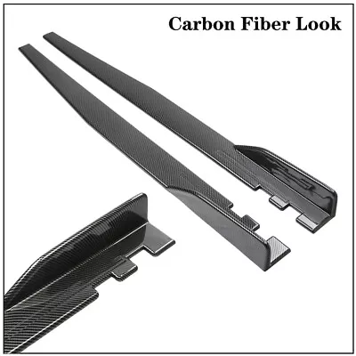 47 For Universal Carbon Fiber Car Side Skirt Extension Rocker Panel Splitter Lip • $63