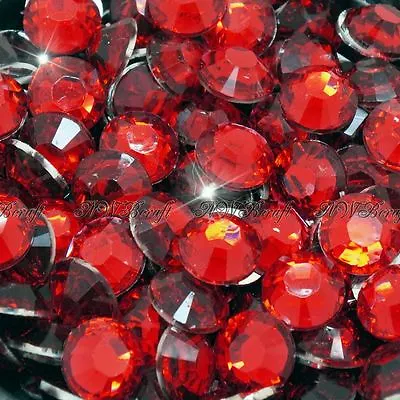 Deep Red 1000pcs Resin Rhinestones Beads Flat Back Diamante Nail Art Craft Gems • £1.69