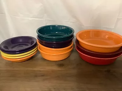 Vintage Fiestaware 5.25” Fruit Bowls 5.5” Dessert Bowls 7” Soup Cereal Bowls • $7