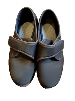 Men's Easy B Shoes/Slipper ORTHOPAEDIC  8-6V Wide BROWN Easy Fastening Washable  • £12