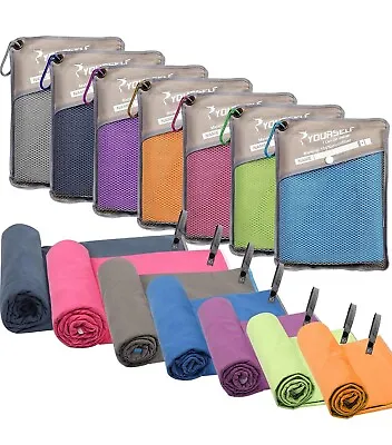 Microfibre Towel Travel Large Bath Camping Sports Beach Gym Yoga Quick Dry Towel • £12.99