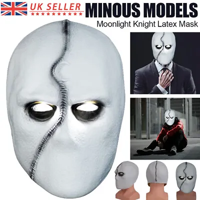 Moon Knight Cosplay Costume Latex Masks Helmet With LED  Mask Adult Men Woman • £8.89