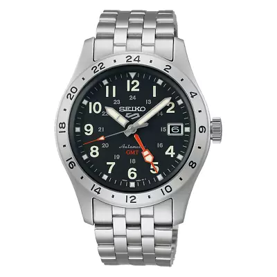 New Seiko 5 Sports Automatic GMT Black Dial Steel Bracelet Watch SSK023 • $344.90