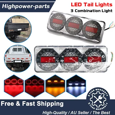 12v Led Tail Lights 3 Combination Suit Trailer Truck Canopy Caravan Ute Tray • $178.95