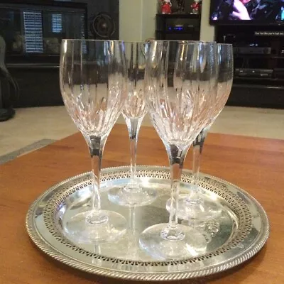 Arctic Lights By Mikasa Set Of 4 - 9  Cut Crystal Hand Crafted Water/Wine Goblet • $150