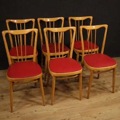 Chairs Modern Armchairs Design Furniture In Wood Red Faux Leather Living Room • $3600