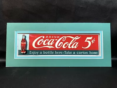 Vintage Drink Coca-Cola Take A Carton Home Lithograph Lacqrtone Waterslide Decal • $49.99