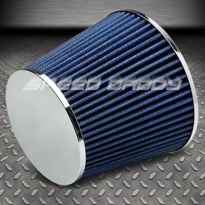 2.5  Cold/short Ram Blue Air Intake Round Mesh Cotton Gauze Rubber Filter+clamp • $11.10