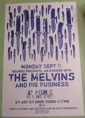 Melvins Poster Original Concert Show Flyer With Big Business • $15