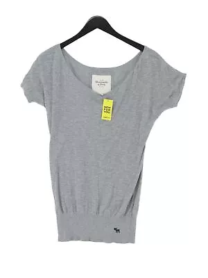 Abercrombie & Fitch Women's Jumper XS Grey 100% Cotton Round Neck Pullover • £10