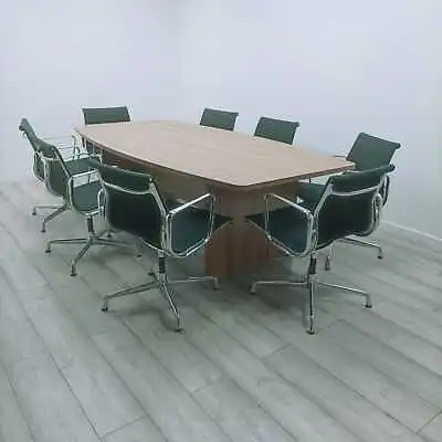 Modern 8 Person Boardroom / Meeting Table Walnut Finish W2400mm [New] • £810