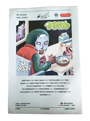 MM..Food MF Doom Album Canvas Poster Unframed 12x8 • $6.95