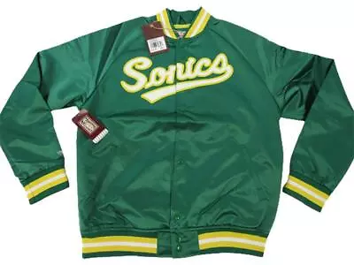 New Seattle Supersonics Mens Sizes Mitchell & Ness Light Satin Snap Jacket $120 • $93.44