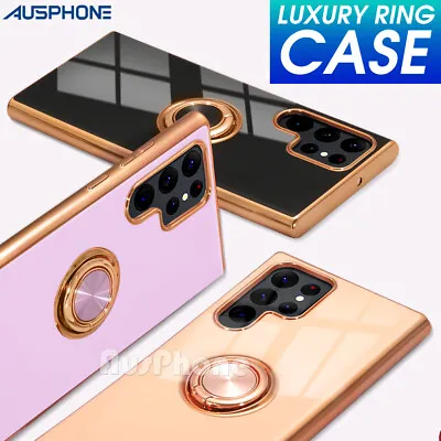 For Samsung S23 S22 S21 FE S20 Ultra Plus Shockproof Cute Case Ring Stand Cover • $8.95