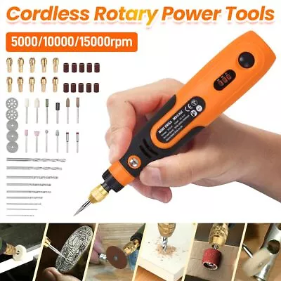 Electric Cordless Variable Speed Rotary Tool Kit Wood Cutting Carving Polishing • $19.99