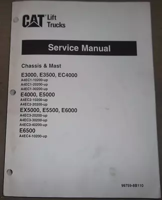 Caterpillar E3000 E3500 Ec4000 E4000 E5000 Forklift Service Shop Repair Manual • $99.99