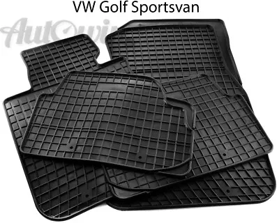 Rubber Black Floor Mats For Volkswagen Golf Sportsvan 2014- LHD Left Hand Driver • $148.97
