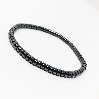 Hematite Non-Magnetic Bracelet Mens Womens Unisex Adjustable Size Black X6 • $8.99