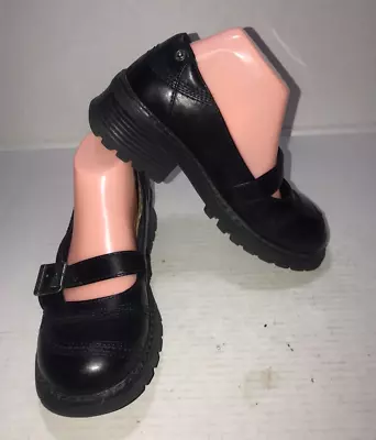 VTG 90s Y2k Mudd Chunky Black Round Toe Goth Punk Mary Janes Oxfords Sz 7.5 • $49.99