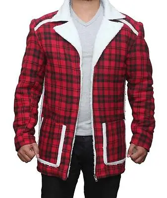 Deadpool Ryan Reynolds Red Shearling Fur Jacket Coat - 100% Money Back Guarantee • $131.99