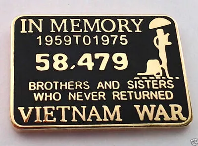 IN MEMORY OF THE VIETNAM WAR (SMALL 7/8 ) Military Hat Pin 15843 HO   • $9.88