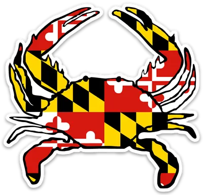 Maryland Flag Crab Shaped Decal!!! • $5.99