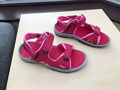 Girls Karrimor Sandals Pink Leather Straps Size UK 2 Kids EU 34 • £6.99