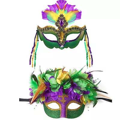 Women Masquerade Mask Costume Mask Feather Venetian Carnival Cosplay Mask Hallow • $16.99