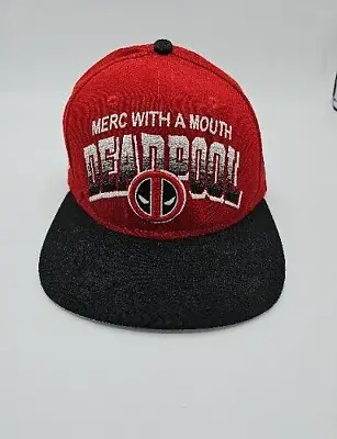 Marvel Deadpool Merc With A Mouth Red And Black Flat Brim New Era SnapBack Hat • $17.99
