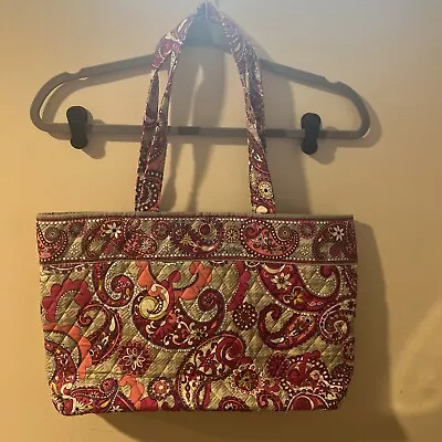 Vera Bradley  Paisley Meets Plaid   Shoulder/Tote Bag Purple/Pink/Beige • $26.50