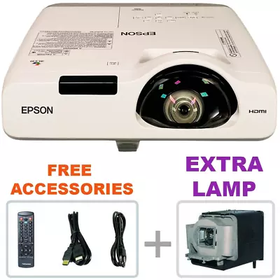 Epson PowerLite 520 3LCD Projector Short-Throw 1080p HDMI W/Remote + EXTRA LAMP • $196.77