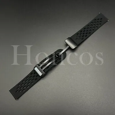 20 22 MM Black Silicone Rubber Watch Band Magnetic Quick Release Fits For Movado • $13.99