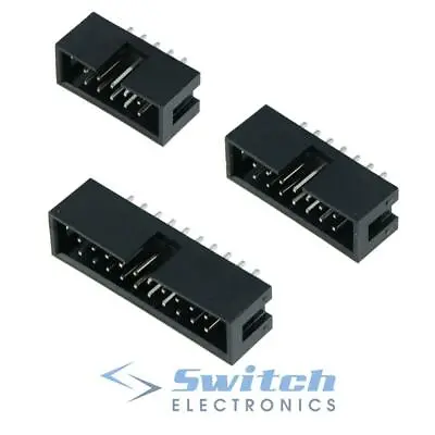 IDC Straight Pin Boxed PCB Header Connectors 2.54mm - 10 14 16 20 26 Ways • £2.49