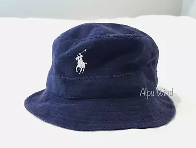 Polo Ralph Lauren Men`s Bucket Hat Pony Logo Terry Cloth Navy Size 2XL/3XL NWT • $32.99