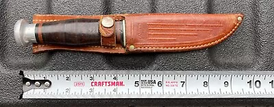 Vintage CASE Hunting Survival Fixed Blade Knife Leather Handle & Leather Sheath • $32